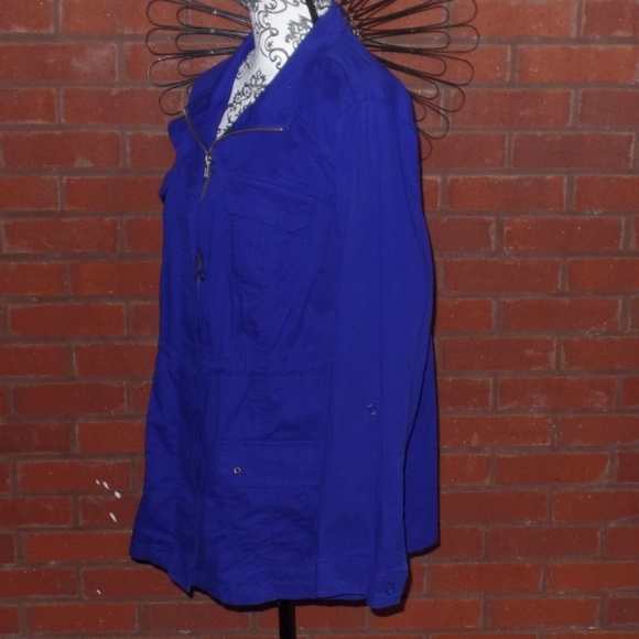 St. John's Bay Jackets & Blazers - NWT Blue Zip Jacket Blazer Casual Cargo Plus NEW